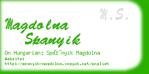 magdolna spanyik business card